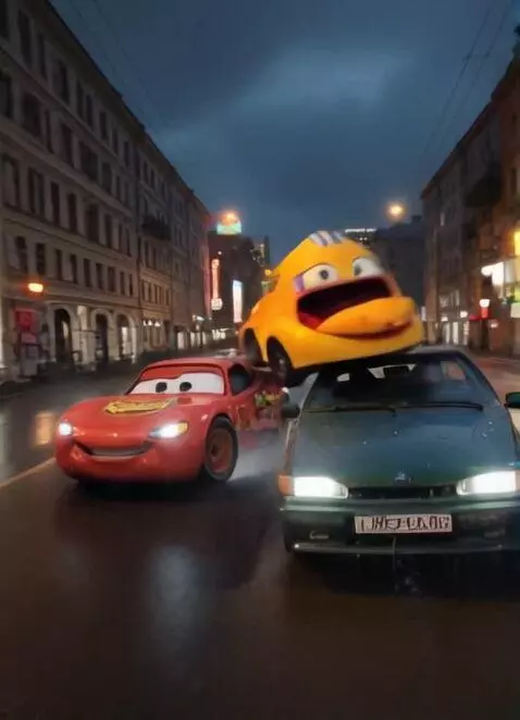 AI Video from prompt: The red car must overtake the other car. They ar