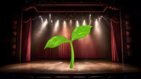 AI Video from prompt: sprout in a theater shows middle finger