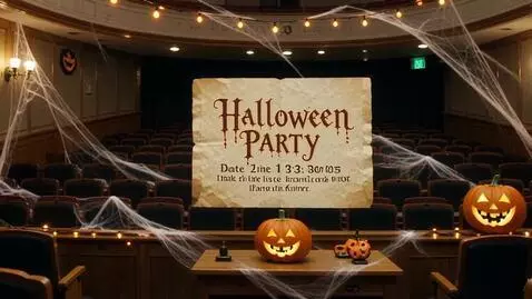 AI Video from prompt: Create an invitation video for a Halloween party