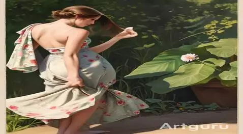 AI Video from prompt: Woman unhooks revealing tatto in