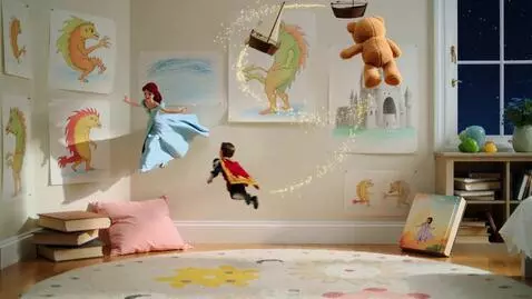 AI Video from prompt: Детская комната, где картинки из книжек и рисунк