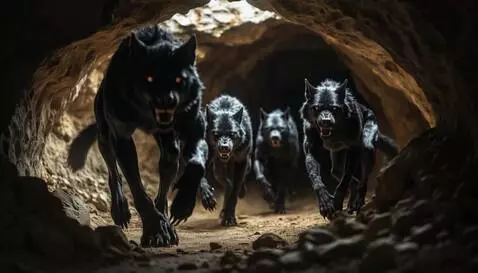 AI Video from prompt: Creatures run in the cave