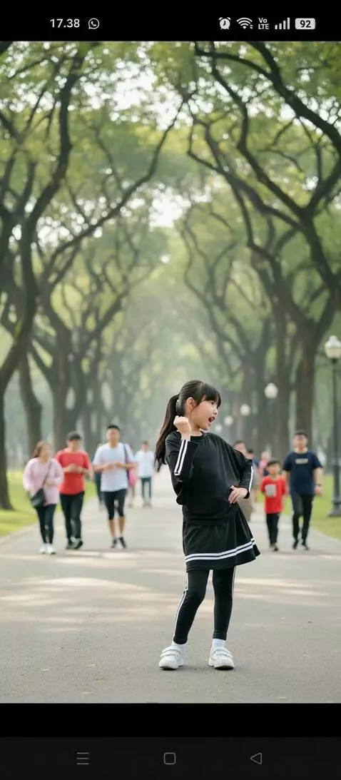 AI Video from prompt: seorang anak tampil bahagia dan ceria melihat ke