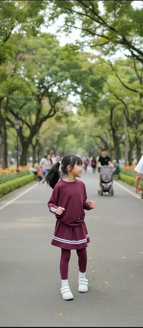 AI Video from prompt: seorang anak tampil bahagia dan ceria melihat ke