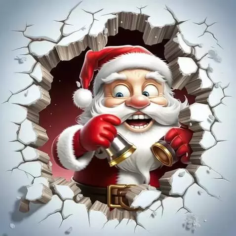 AI Video from prompt: Дед Мороз смеется и машет колокольчиками