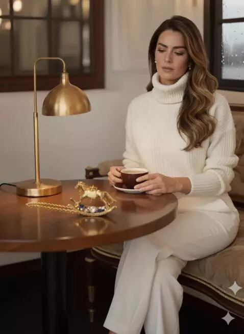 AI Video from prompt: A woman in an Italian living room frowns and sil