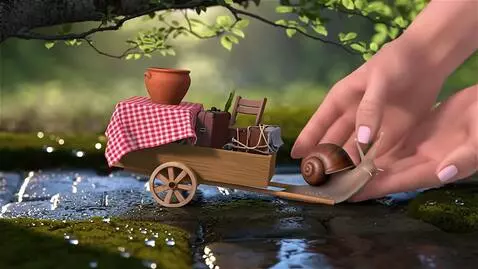 AI Video from prompt: Супер реалистичное вертикальное видео: улитка то