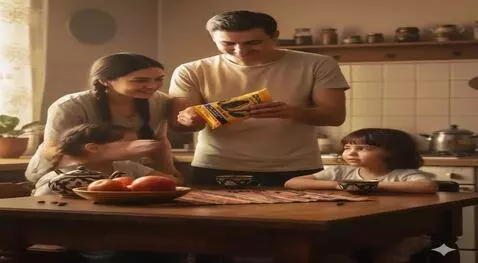 AI Video from prompt: girls and dad are happy, mother comes and speaks