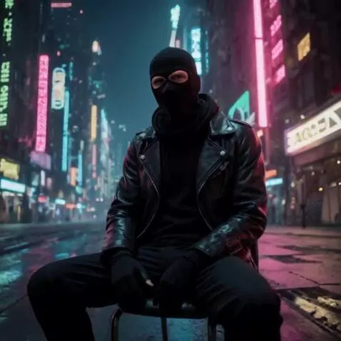 AI Video from prompt: мужчина в маске поёт рок