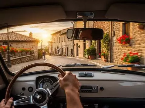 AI Video from prompt: Экстремальное Вождение автомобиля на большой ско