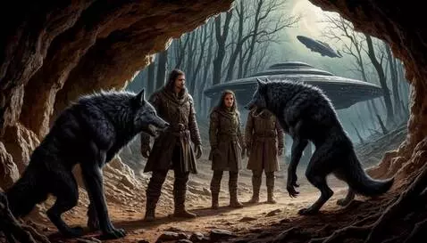 AI Video from prompt: People meet friendly creatures