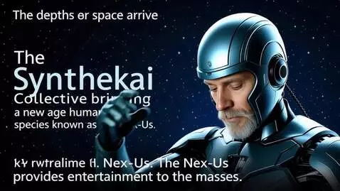 AI Video from prompt: From the deep depths of space arrive The Synthek
