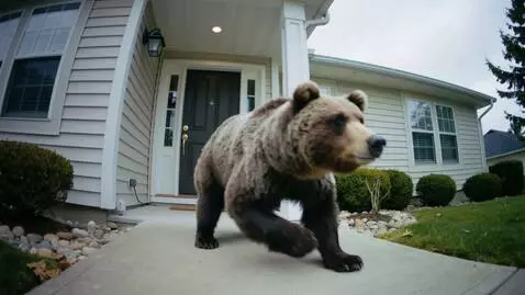 AI Video from prompt: A video from a stationary doorbell camera with a