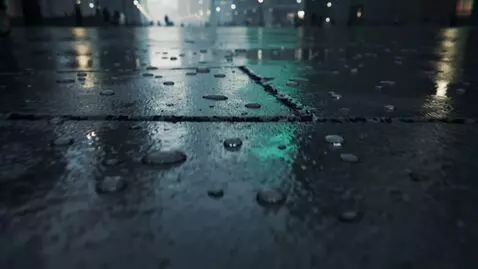 AI Video from prompt: Extreme close-up of a seamless urban surface aft