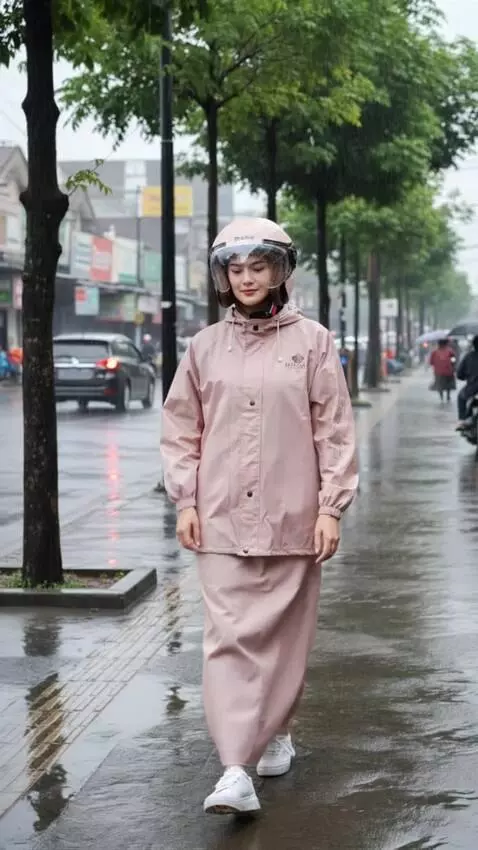 AI Video from prompt: buat model ini sedang berjalan perlahan ke arah 