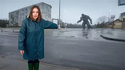 AI Video from prompt: A report  blogger Alyona Travina, a young woman 