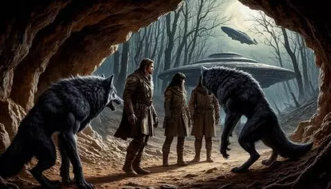 AI Video from prompt: Girl and men meet friendly creatures while littl