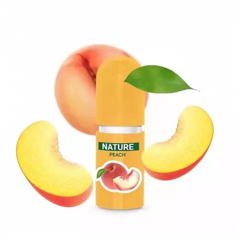 AI Video from prompt: The peach-scented lipstick stands on a stand, an