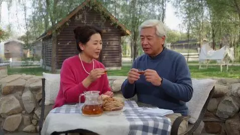 AI Video from prompt: бабушка ест кетчуп и вдруг крыша обрушивается и 