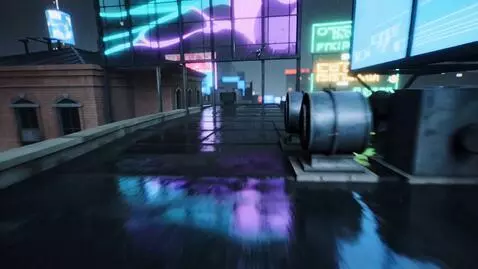 AI Video from prompt: A hyper-detailed, photorealistic cyberpunk night