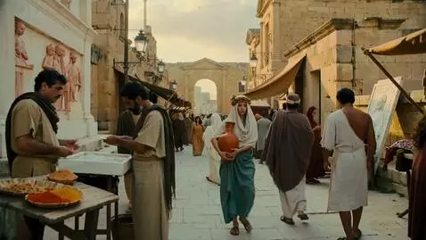 AI Video from prompt: A dynamic tracking shot through a lively street 