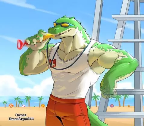 AI Video from prompt: Alligator lizard dude was about to blow the whis