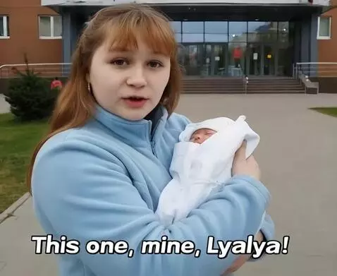 AI Video from prompt: The girl looks into the camera and says in Russi