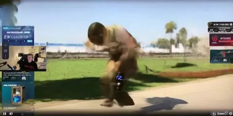 AI Video from prompt: человек который слева в квадрате выбегает из это