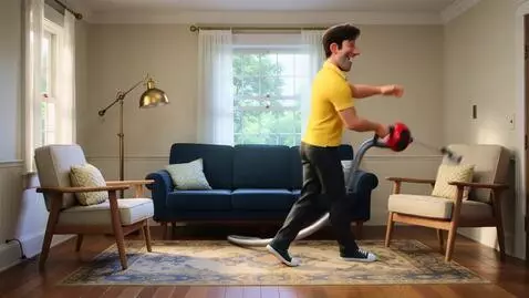 AI Video from prompt: 5-second clip, playful and funny. A man in his l