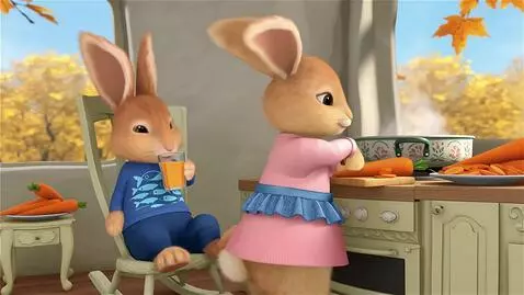 AI Video from prompt: два милых пушистых светло-коричневых зайца на за