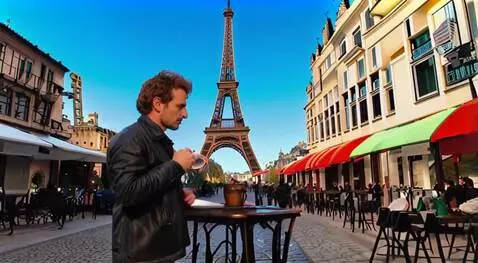 AI Video from prompt: Яркая картинка, показывающая мужчину, стоящего в