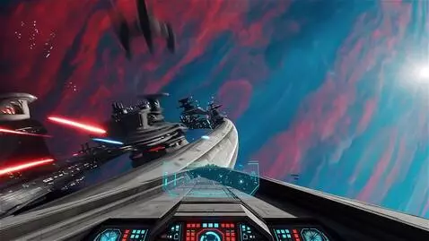 AI Video from prompt: Cinematic scene from sci-fi movie, Star Wars sty