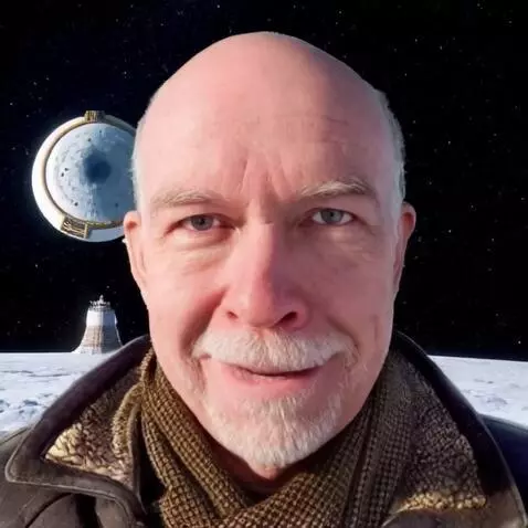 AI Video from prompt: a man wearing a spacesuit walks on the surface o