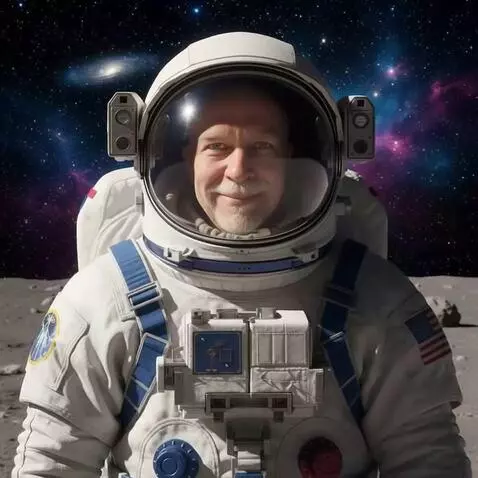 AI Video from prompt: The astronaut smiles at the camera