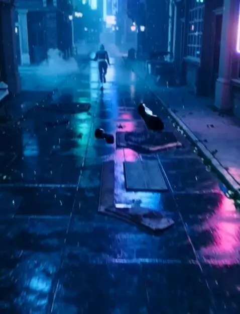 AI Video from prompt: A hyper-detailed, photorealistic cyberpunk night