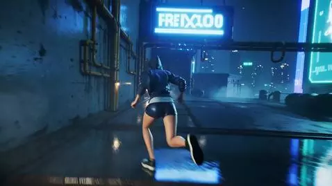 AI Video from prompt: A hyper-detailed, photorealistic cyberpunk night