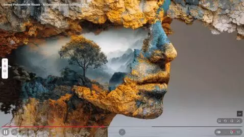 AI Video from prompt: A stylized male face rotates smoothly from left 