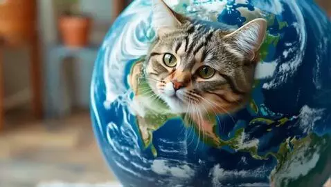 AI Video from prompt: A cinematic cat standing up dressed as a wizard 