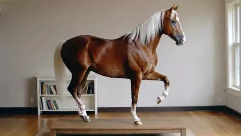 AI Video from prompt: конь танцует на столе