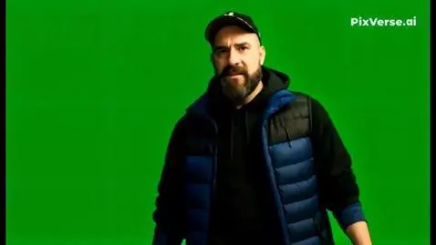 AI Video from prompt: Enters the empty frame from the right and looks 