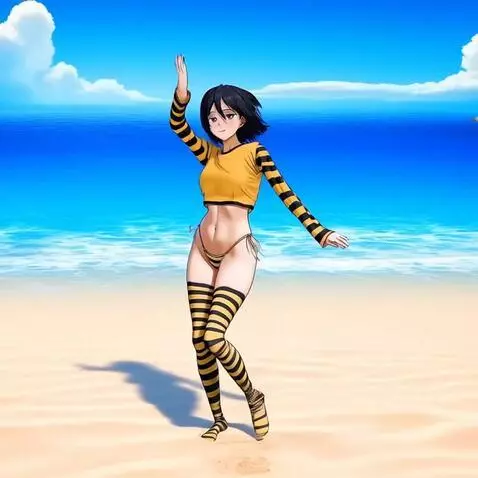 AI Video from prompt: girl dance on the beach