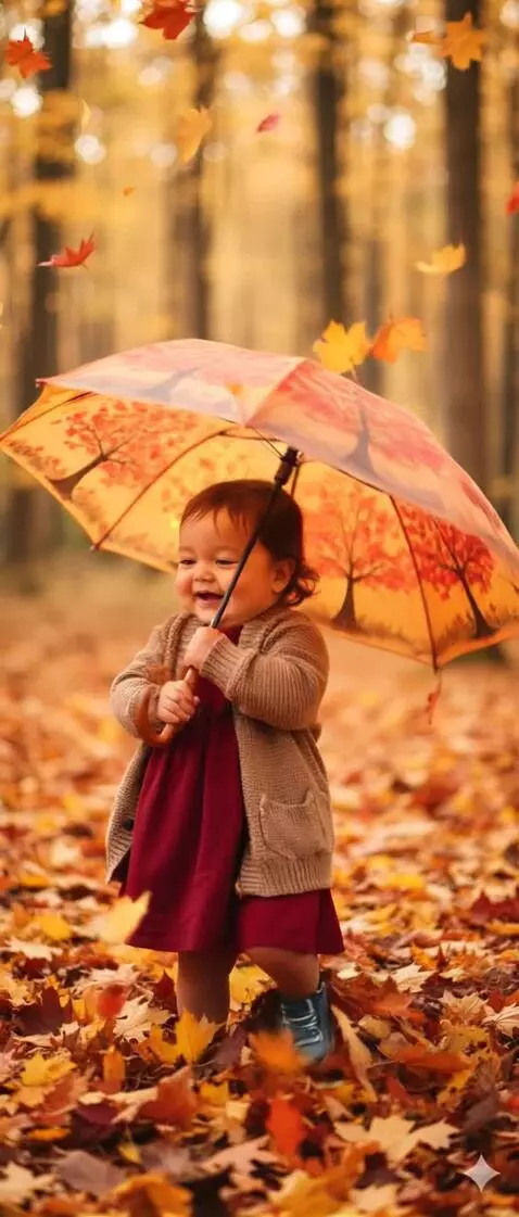 AI Video from prompt: The girl is spinning around, leaves are falling 