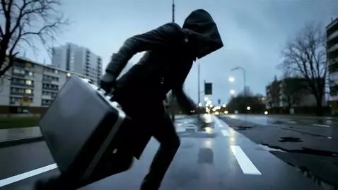 AI Video from prompt: A mysterious androgynous silhouette in black hoo