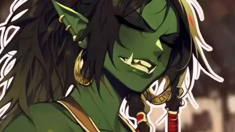 AI Video from prompt: have musk from the mouth, the eyes blink,  sliva