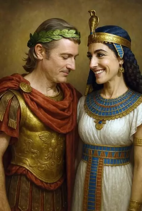 AI Video from prompt: Transition from julius ceasar into angelina and 