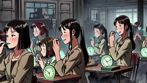 AI Video from prompt: Интерьер фабричного цеха 1920-х годов, рисованны