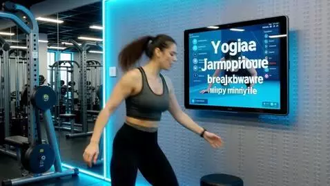 AI Video from prompt: A woman at the gym following an Al personal trai