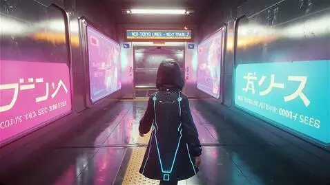 AI Video from prompt: Entering the underground metro station. A cinema