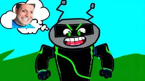 AI Video from prompt: робот злобно смеётся над своим планом