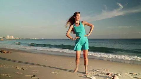 AI Video from prompt: Woman dancing on beach